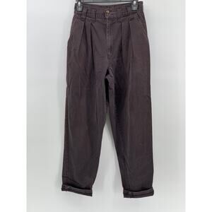 MEMPHIS Women's Vintage High-Rise Pleated Slim-Leg Cotton Cuffed Jeans SZ 8